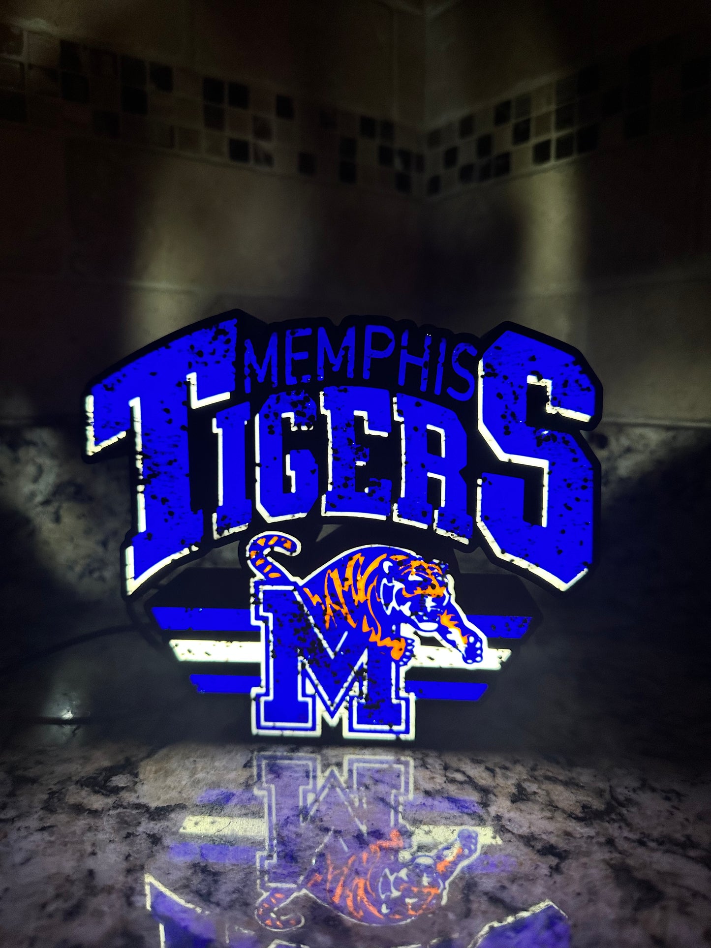 Memphis Tigers Distressed Lightbox