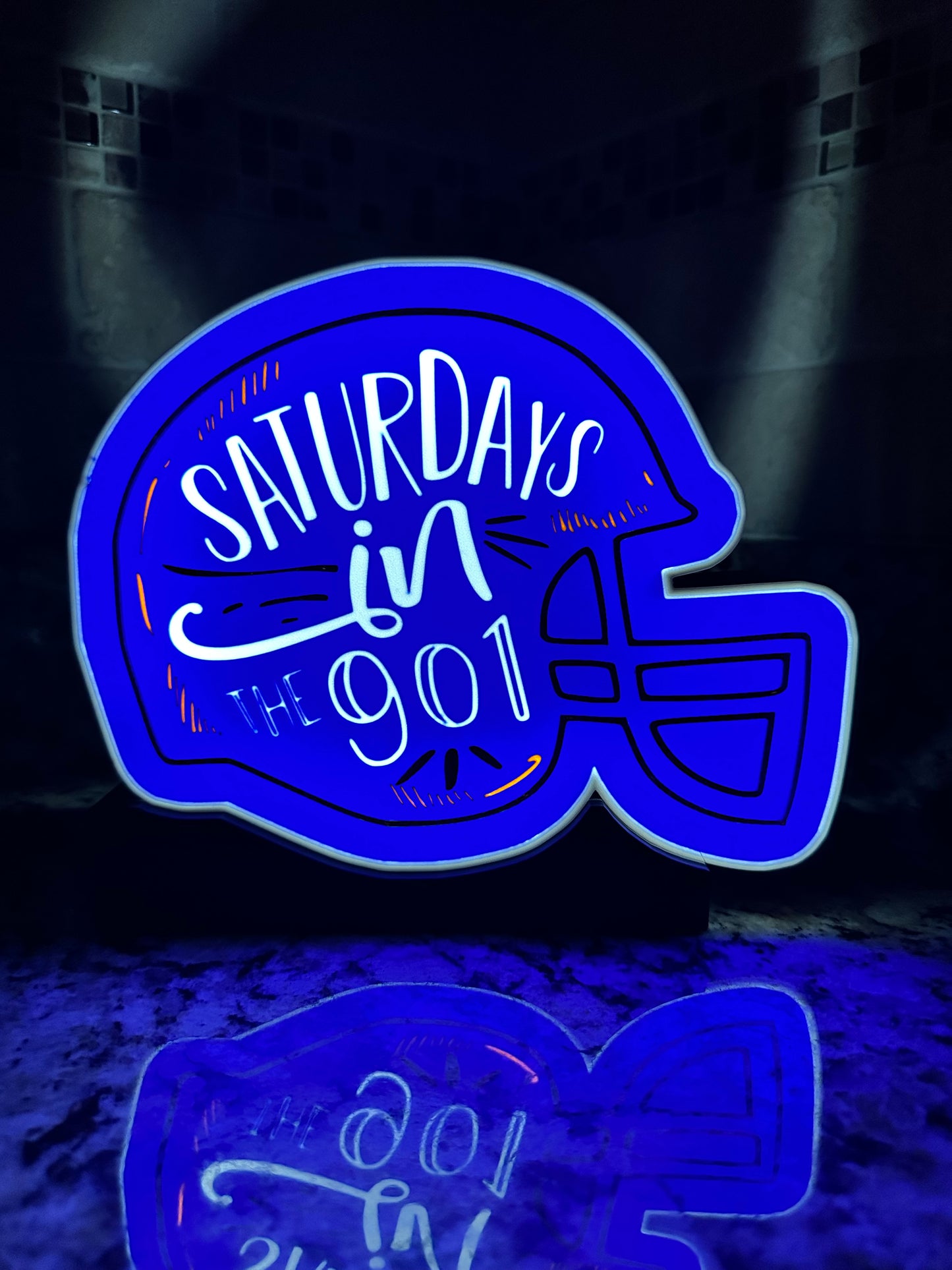 UofM Tigers Saturdays in the 901 Helmet Lightbox