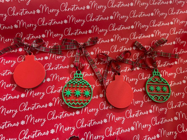 Snowflake Ornament - Red & Green