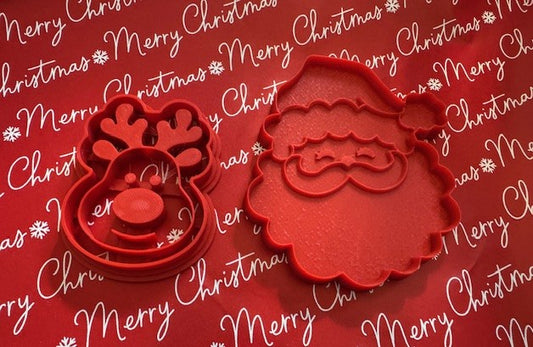 Santa and Rudolph Cookie Cutter Set